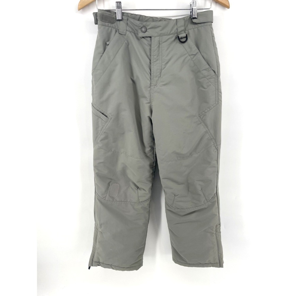 LL BEAN Snow Ski Pants Youth Size 12 THINSULATE Khaki Taupe FLAW